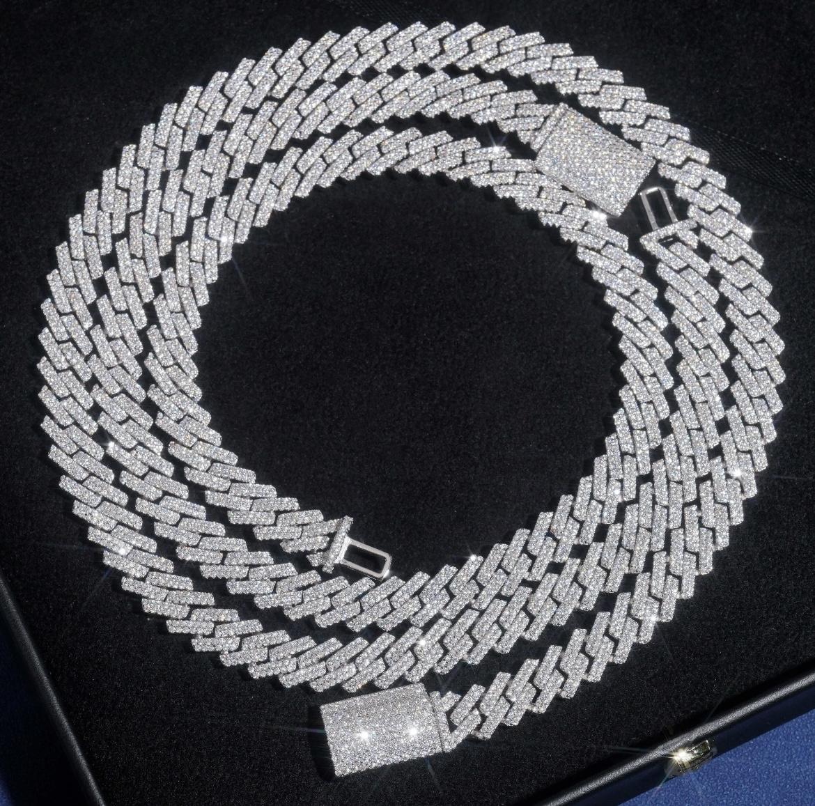 10MM Prong Moissanite Miami Cuban Link Chain/Bracelet