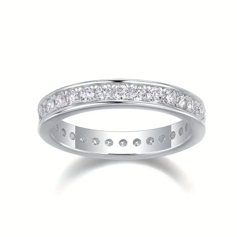 Single Row Moissanite Band Ring