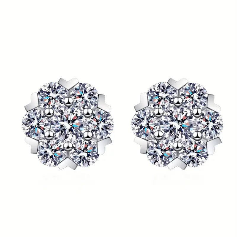 Moissanite Cluster Earrings