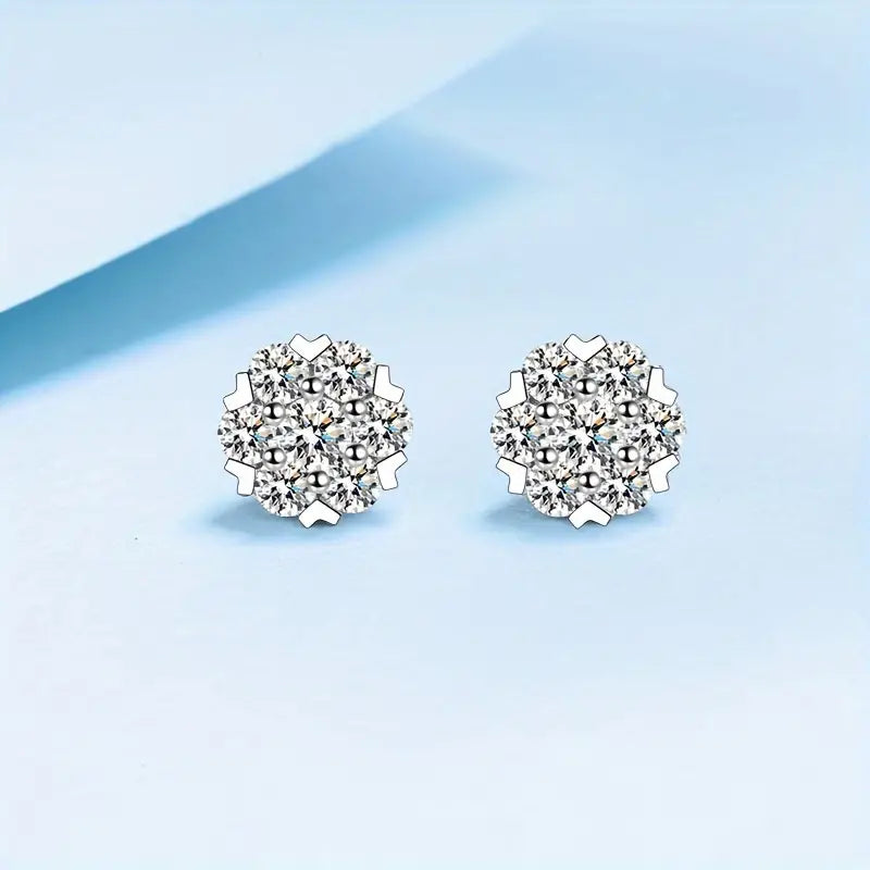 Moissanite Cluster Earrings