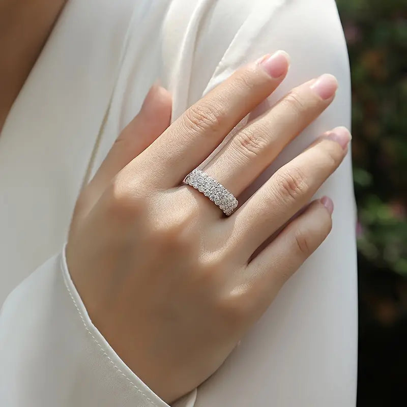 Moissanite Honeycomb Cluster Ring