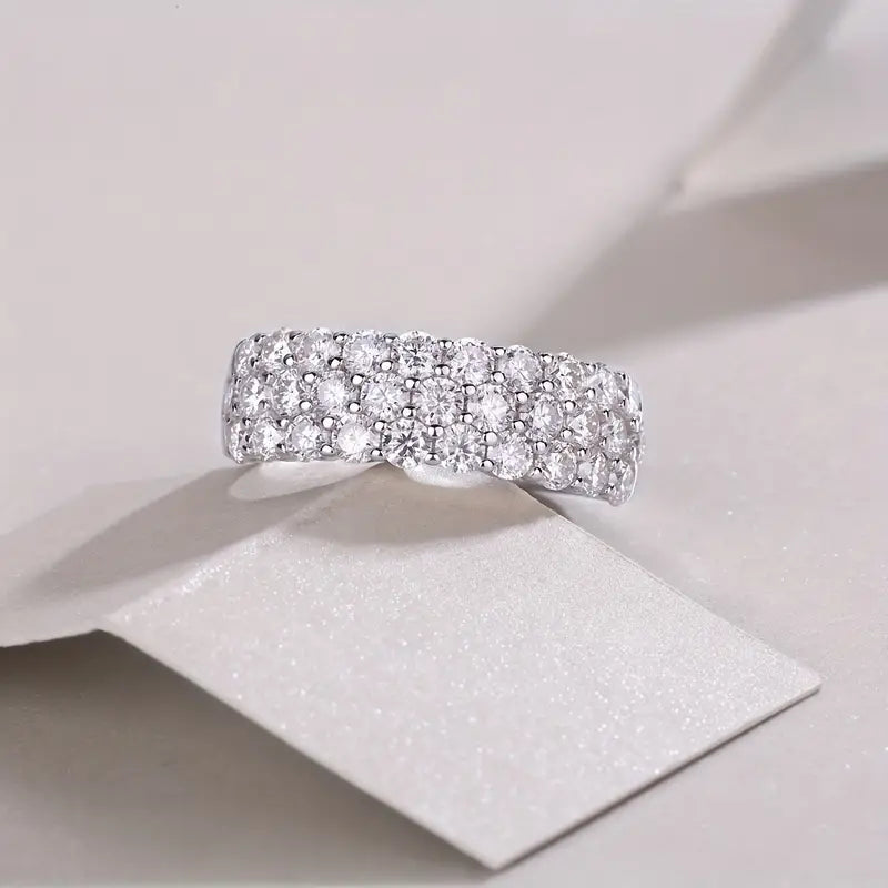 Moissanite Honeycomb Cluster Ring