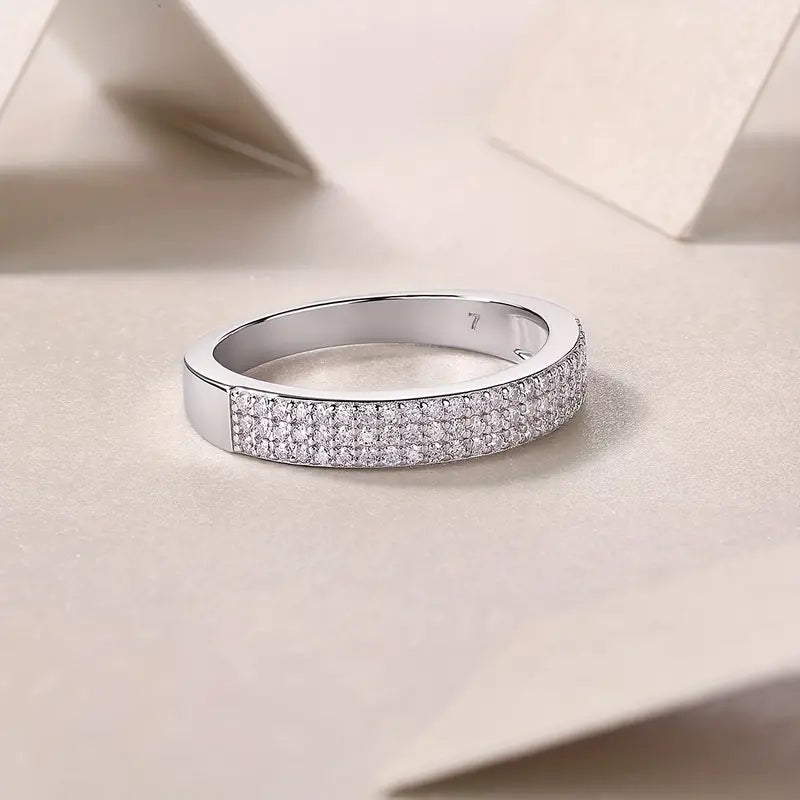 Micro Pave Moissanite Band Ring