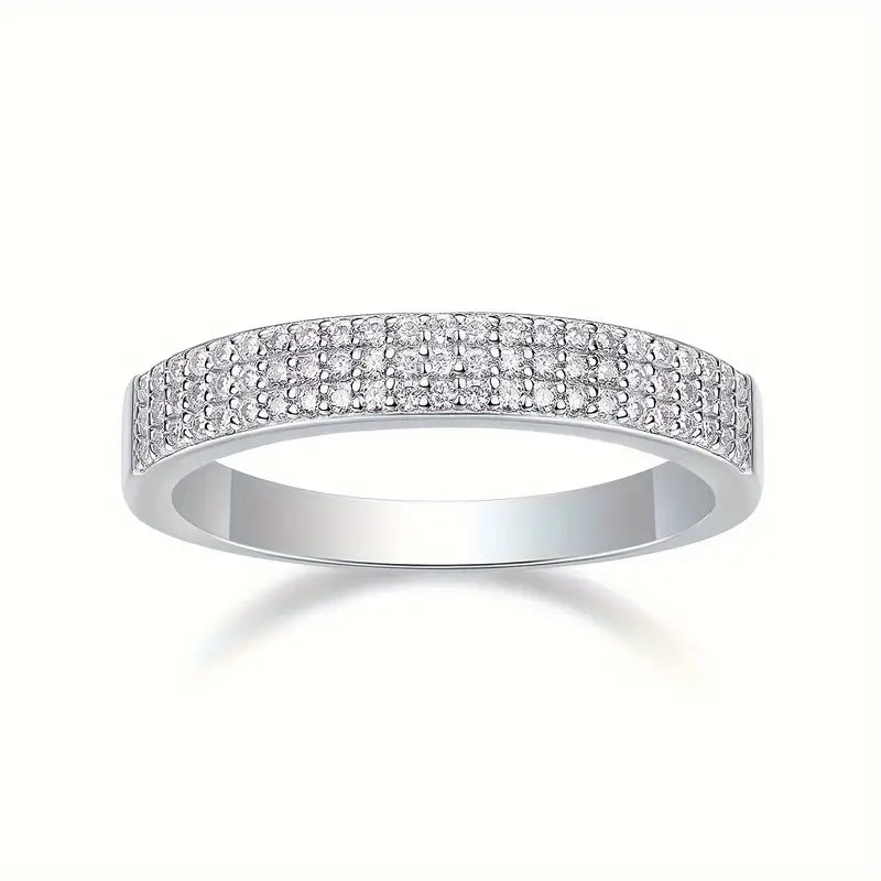 Micro Pave Moissanite Band Ring