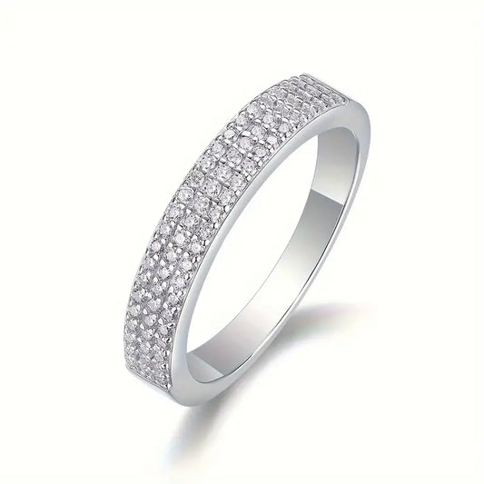 Micro Pave Moissanite Band Ring