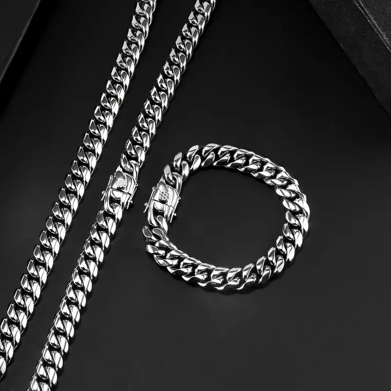 10MM Stainless Steel Miami Cuban Link (Bracelet and Chain Available)